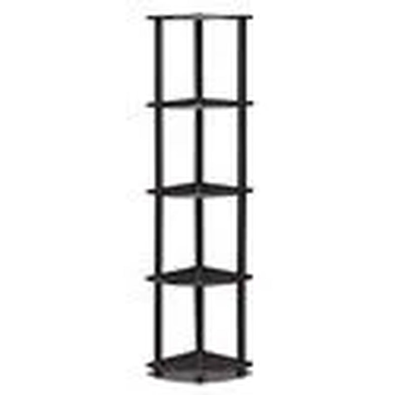 Turn-N-Tube Wood 5 Tier Corner Display Rack in Dark Walnut