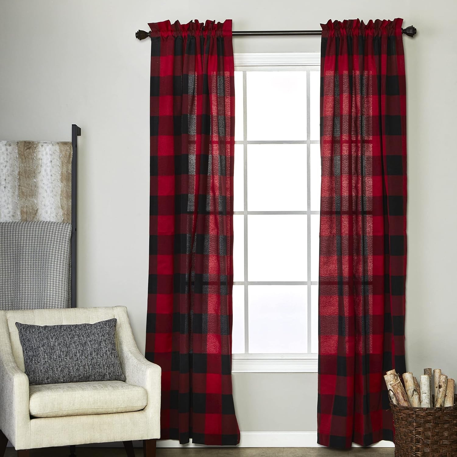 by Saturday Knight Ltd. - U7091010084P09 Grandin Window Panel, 40" X 84", Red