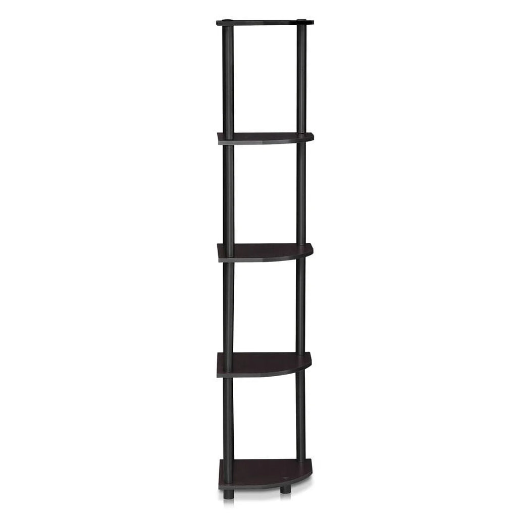 Turn-N-Tube Wood 5 Tier Corner Display Rack in Dark Walnut