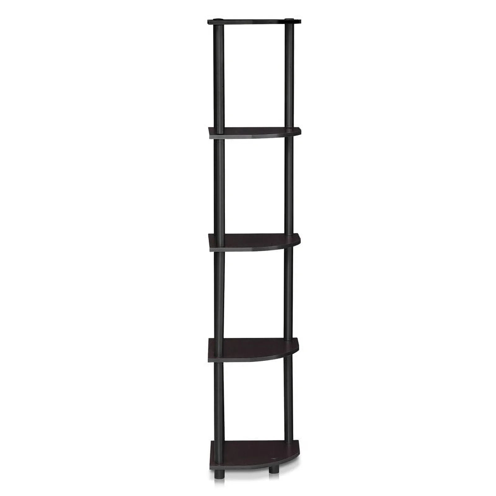 Turn-N-Tube Wood 5 Tier Corner Display Rack in Dark Walnut