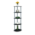 TURN-N-TUBE Wood 5 Tier Corner Display Rack in Black/Gray