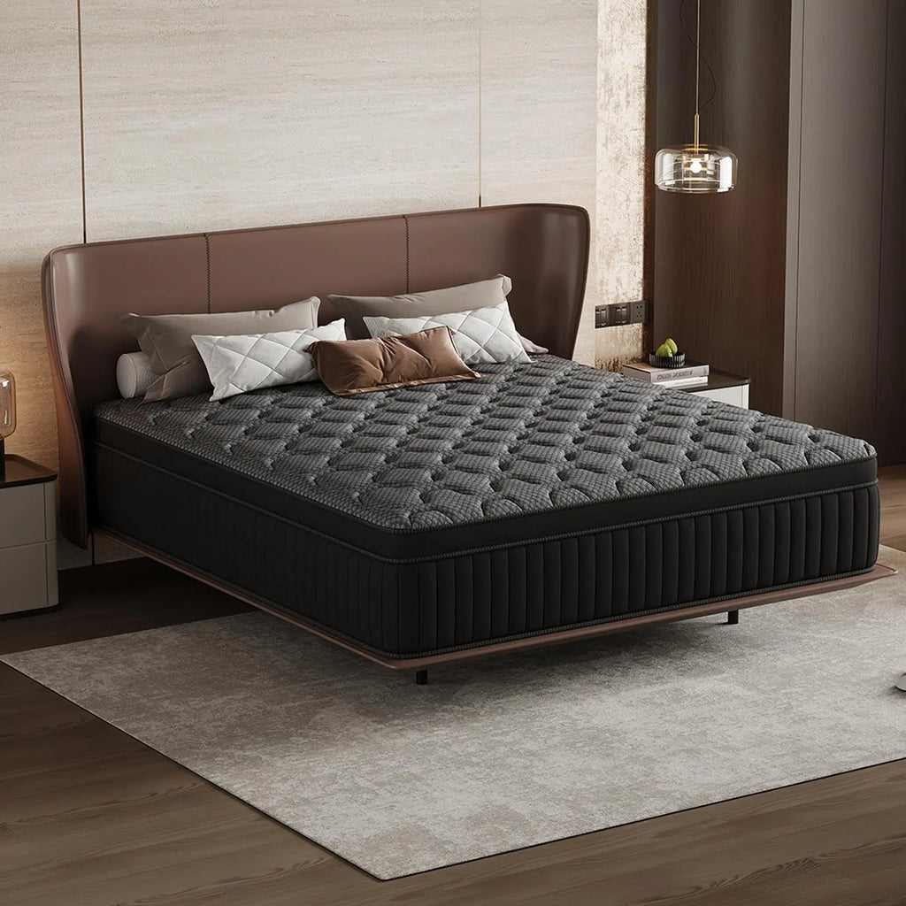 【Summerwins】Lodeija 8/10/12/14Inch Twin,Full,Queen and King Size Mattresses-Memory Foam and Spring Hybrid Mattress,Medium Firmness,Lumbar Support,Suitable for Home Bedrooms and Hotels,Pet-Friendly,Dealsforyoudays