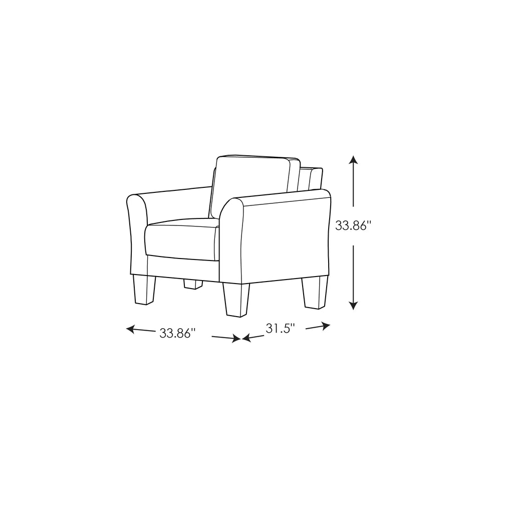 Alexa Club Chair, Gray Fabric
