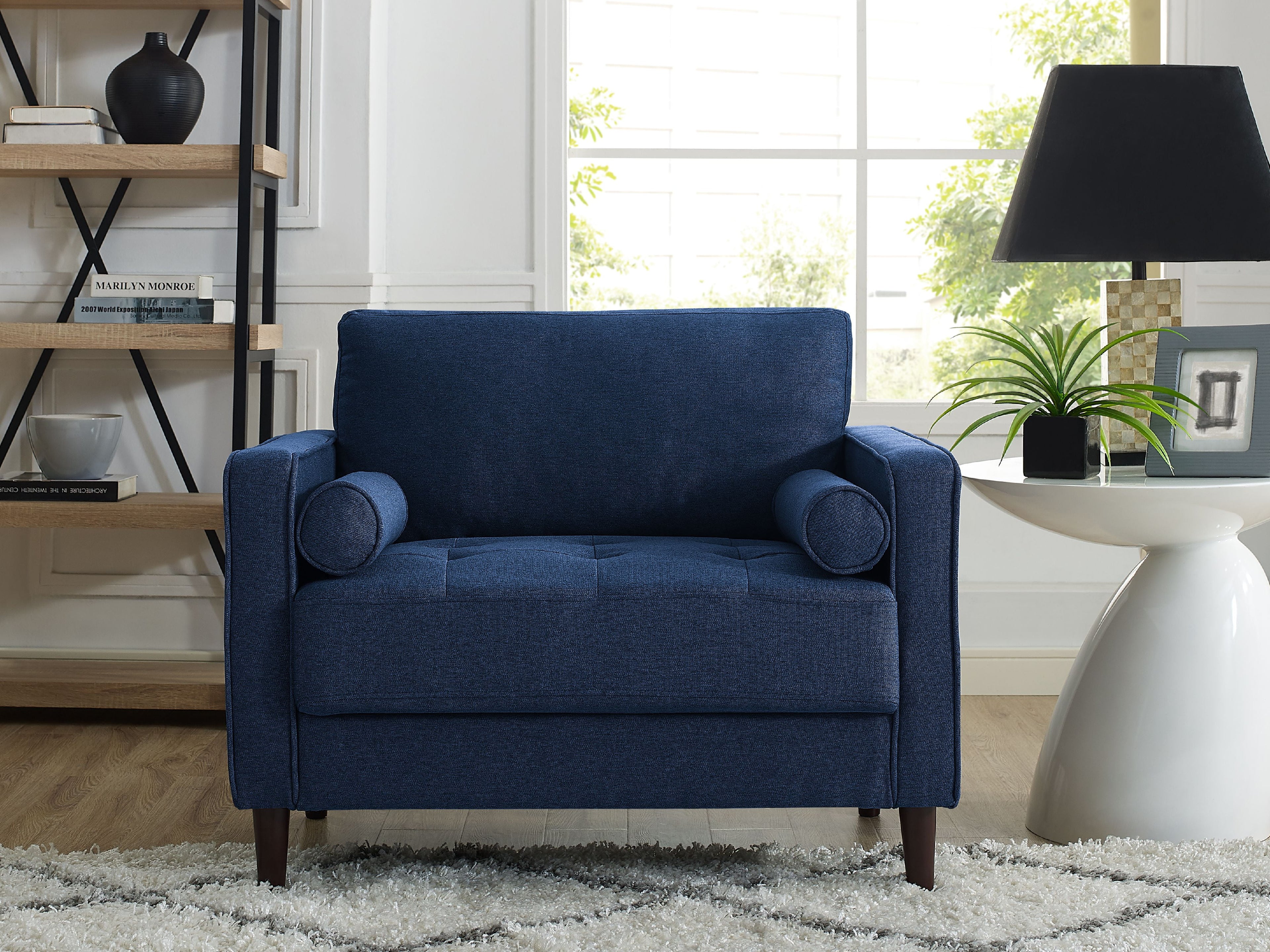Lorelei Oversized Chair, Navy Blue Fabric