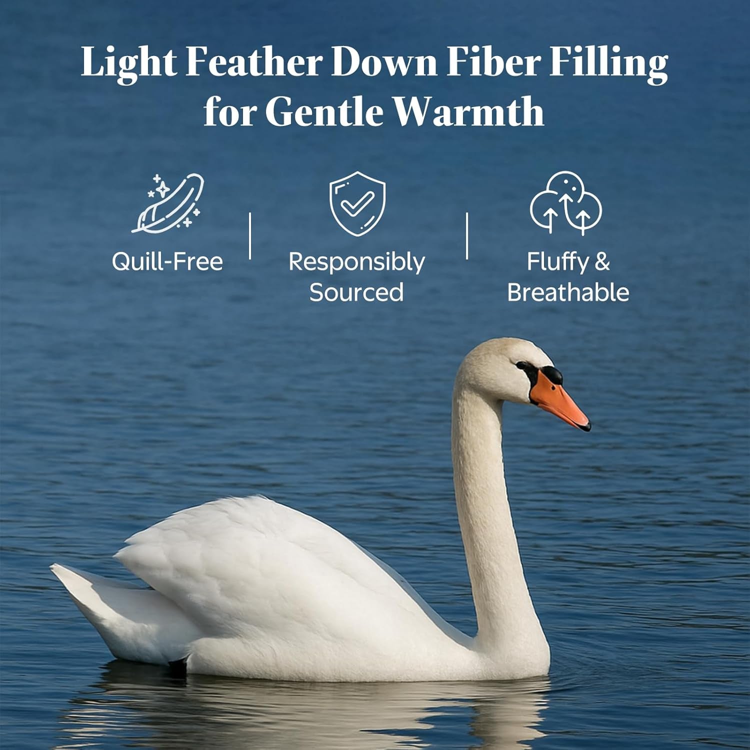 Goose Feather down Fiber Comforter Oversized King, All Season | 100% Organic Cotton Shell Duvet Insert, Medium Warmth Hotel Luxury Bedding Comforter, 120 X 98 Inches, White