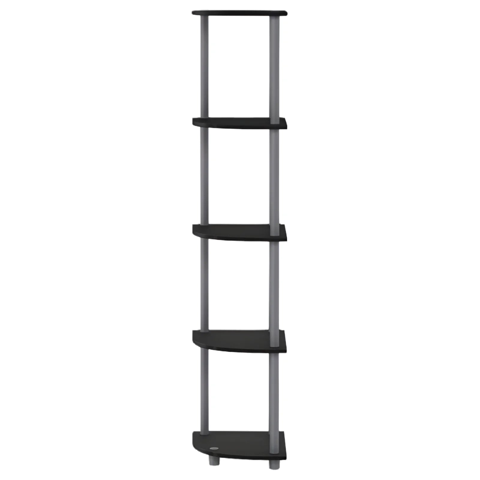 TURN-N-TUBE Wood 5 Tier Corner Display Rack in Black/Gray