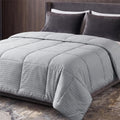 Bedsure Duvet Insert King Size - Lightweight Comforter, Quilted Cooling Duvet Insert, down Alternative Summer Comforter with 8 Tabs, Ultra Soft Blanket, Striped, King, Light Grey, 90X102 Inches
