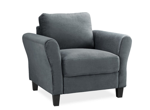 Alexa Club Chair, Gray Fabric