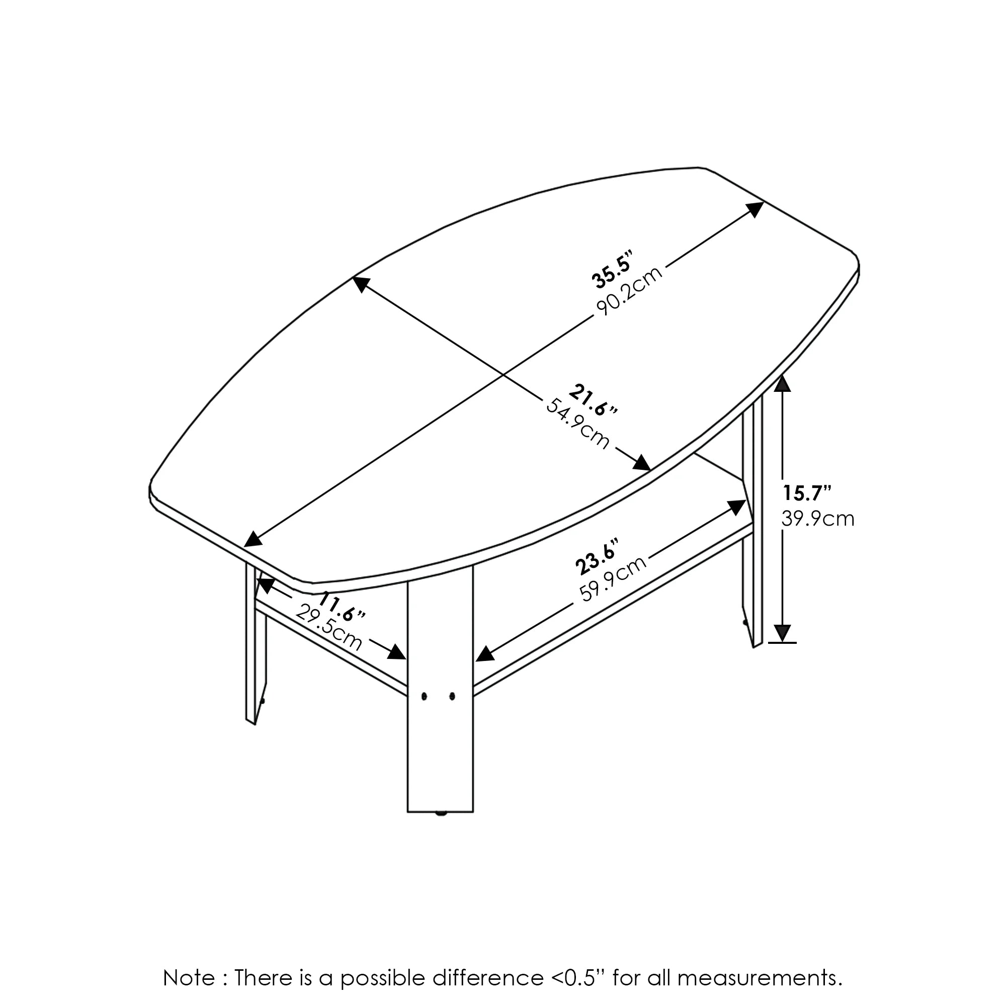 Simple Design Coffee Table, Espresso