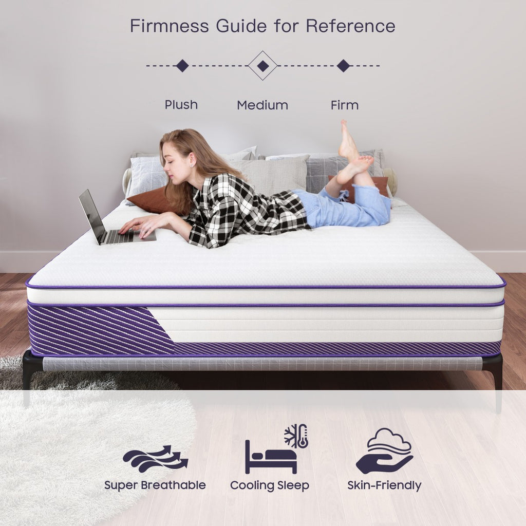 12"14" Gel Memory Foam Spring Hybrid Queen Mattress Twin Full King Size in a Box